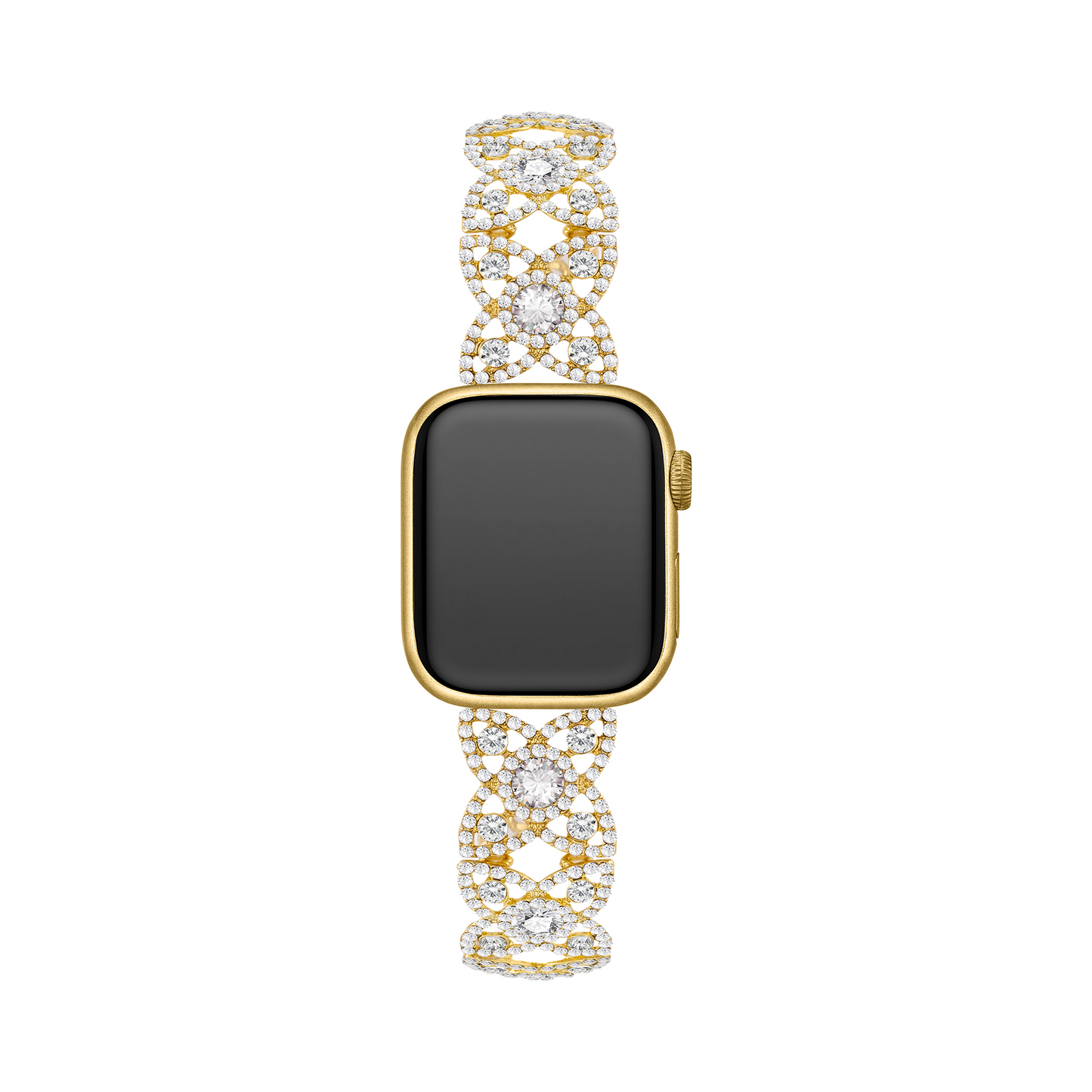 Sparkling Rhinestone Flower Elastic Watch Band for Apple Watch