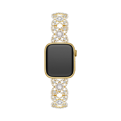 Sparkling Rhinestone Flower Elastic Watch Band for Apple Watch