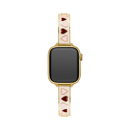 Heart Glow Enamel Copper Bracelet Band for Apple Watch – Elegant, Durable Strap