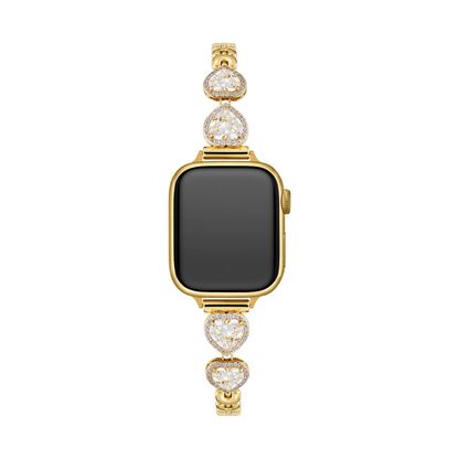 Sparkling Heart Apple Watch Band for a Dazzling Look
