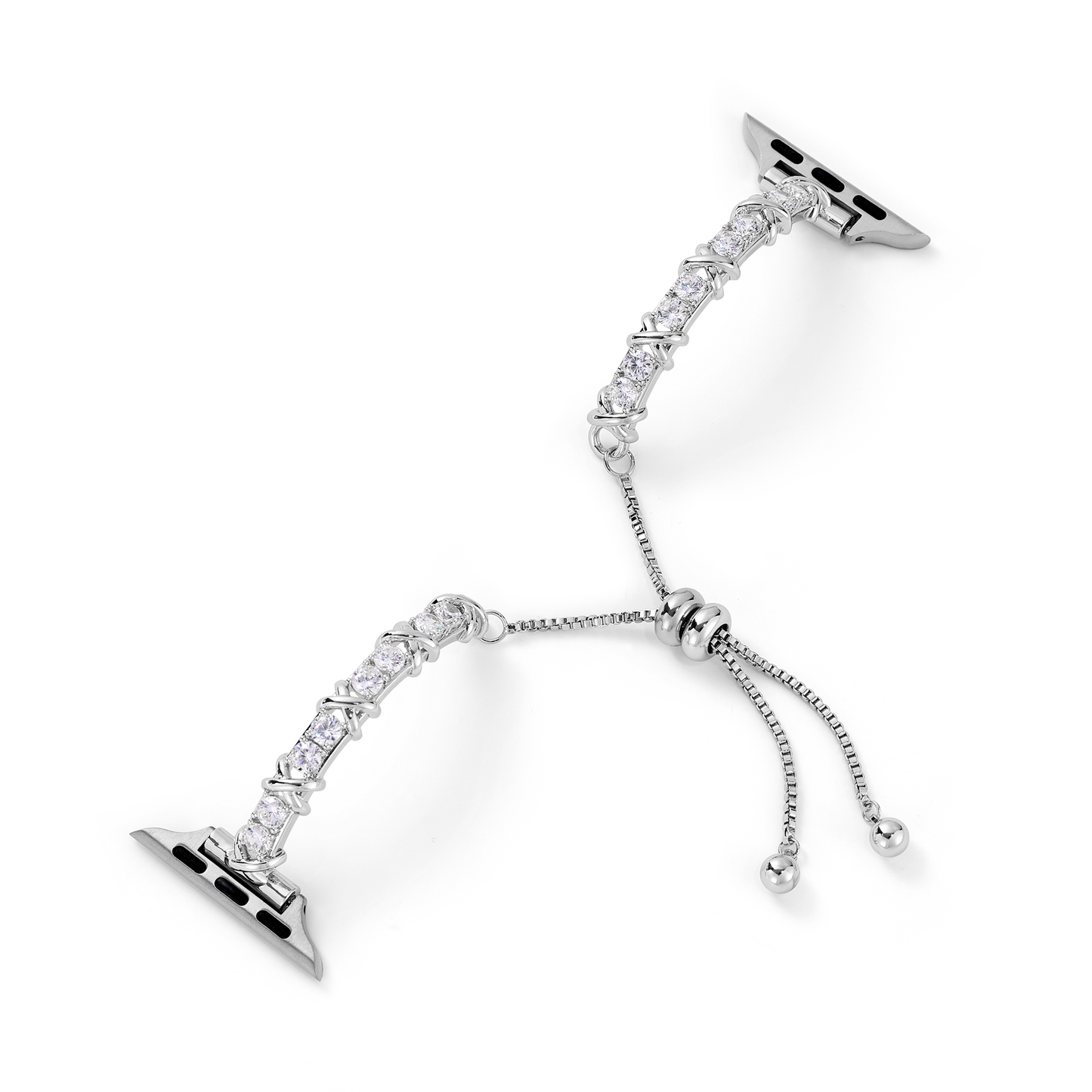 14K Gold & Platinum-Plated Zircon Metal Watch Band