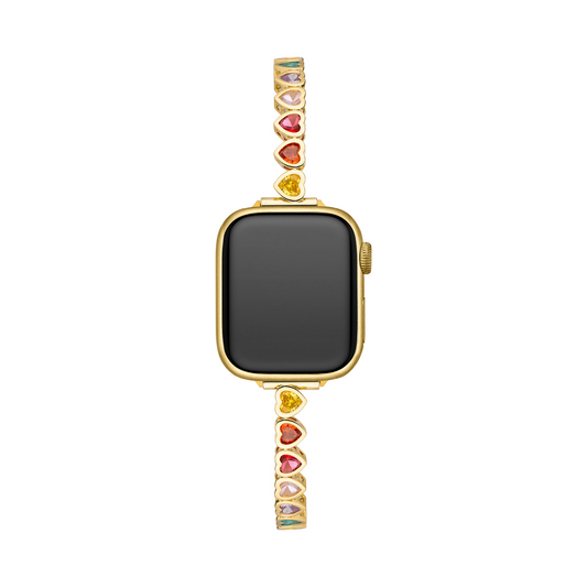Rainbow Love: 14k Gold & Platinum Plated Apple Watch Band