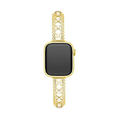 Pearl-Accented Lace-Inspired Apple Watch Band