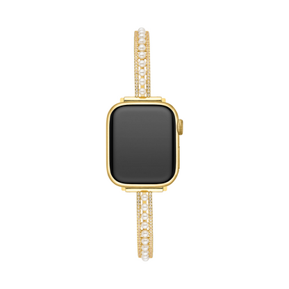 Elegant Pearl-Beaded Copper Band for Apple Watch