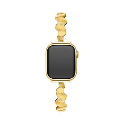 Sleek Wavy Metal Band for Apple Watch – Premium Stainless Steel Bracelet