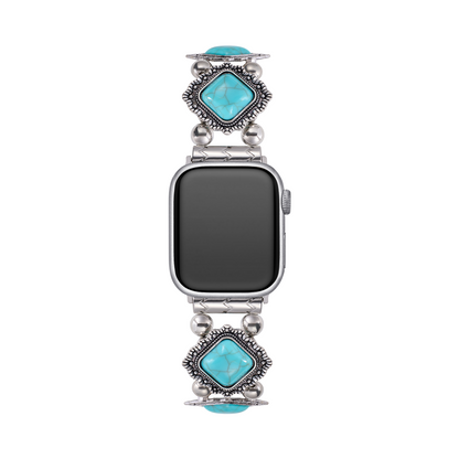 Vintage-Style Turquoise Elastic Watch Bracelet for Apple Watch