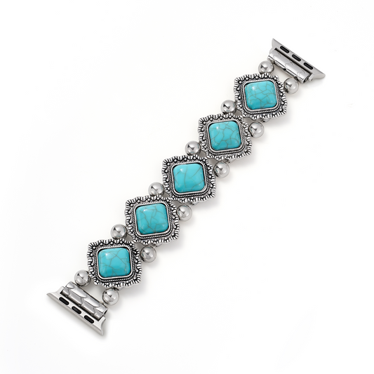 Vintage-Style Turquoise Elastic Watch Bracelet for Apple Watch