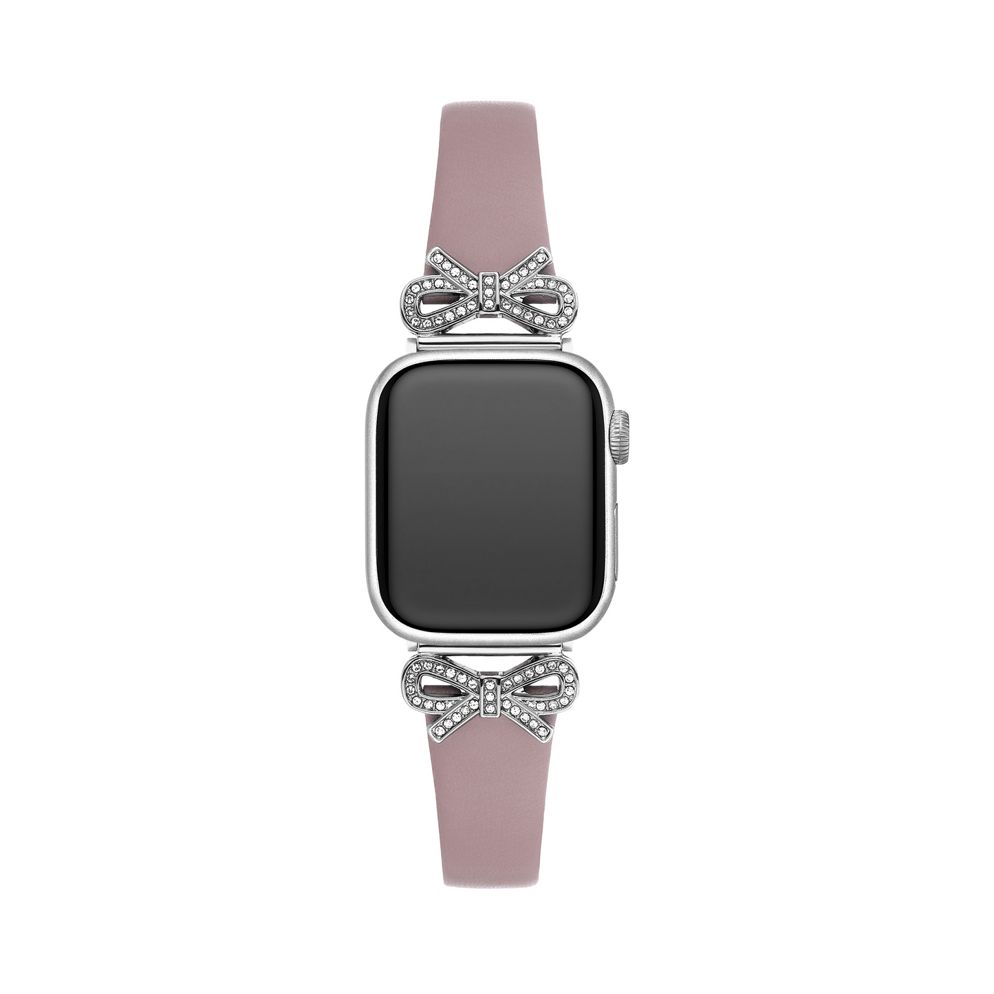 Crystal Bowknot Leather Watch Band for Apple Watch – Sparkling Crystal-Accented Strap