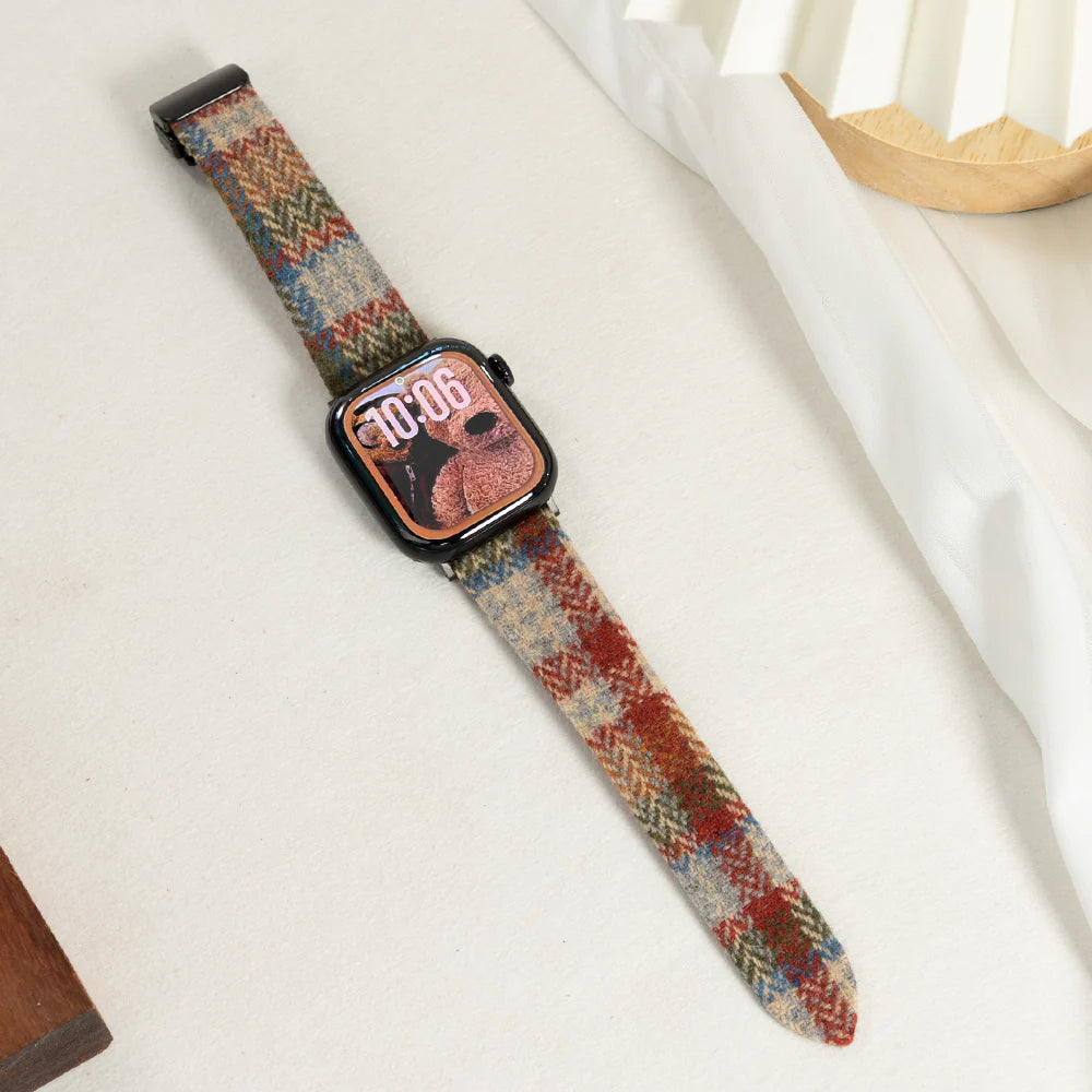 Premium Tweed Apple Watch Strap - Classic, Textured Band for Timeless Style