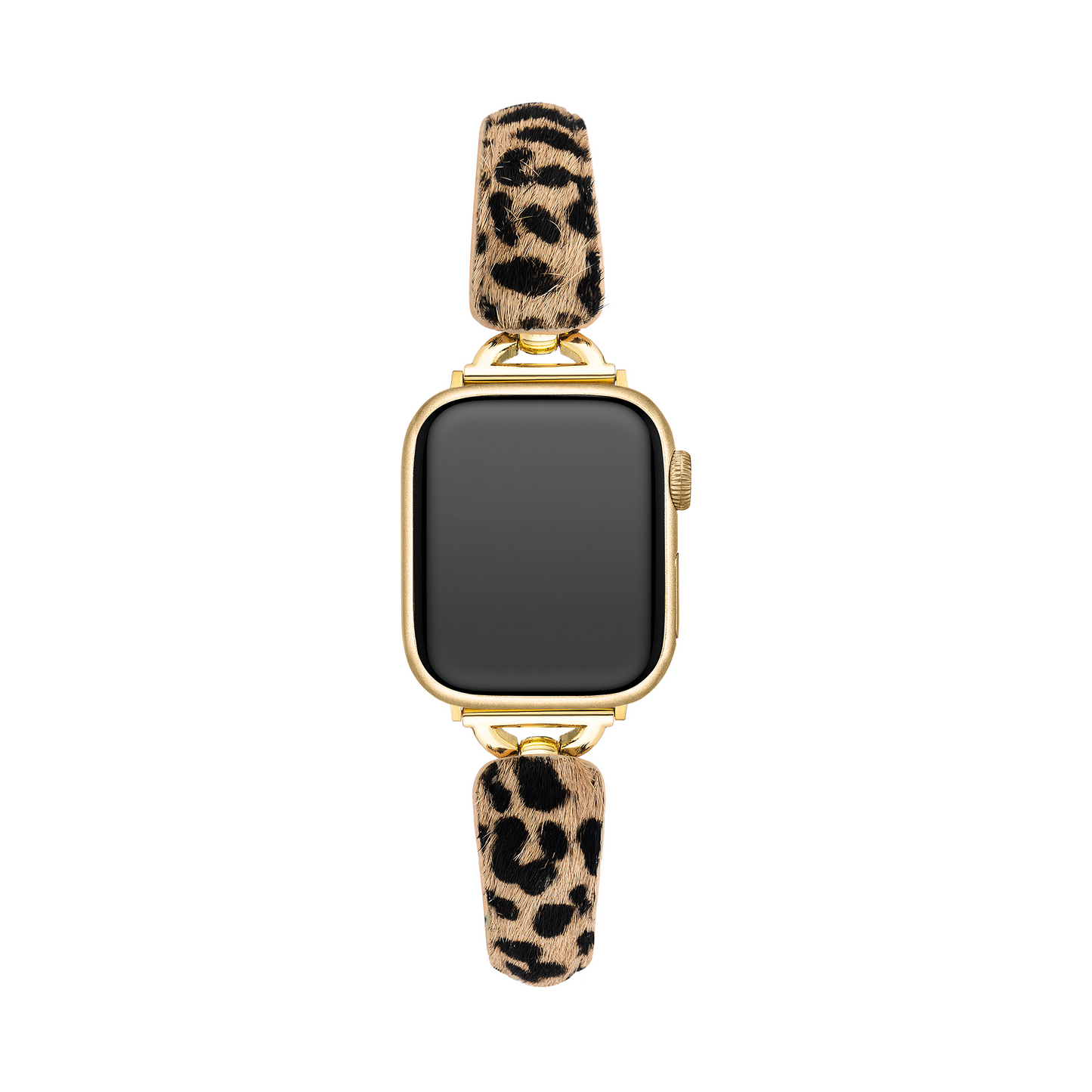Luxurious Leopard Print Faux-Fur Watch Band