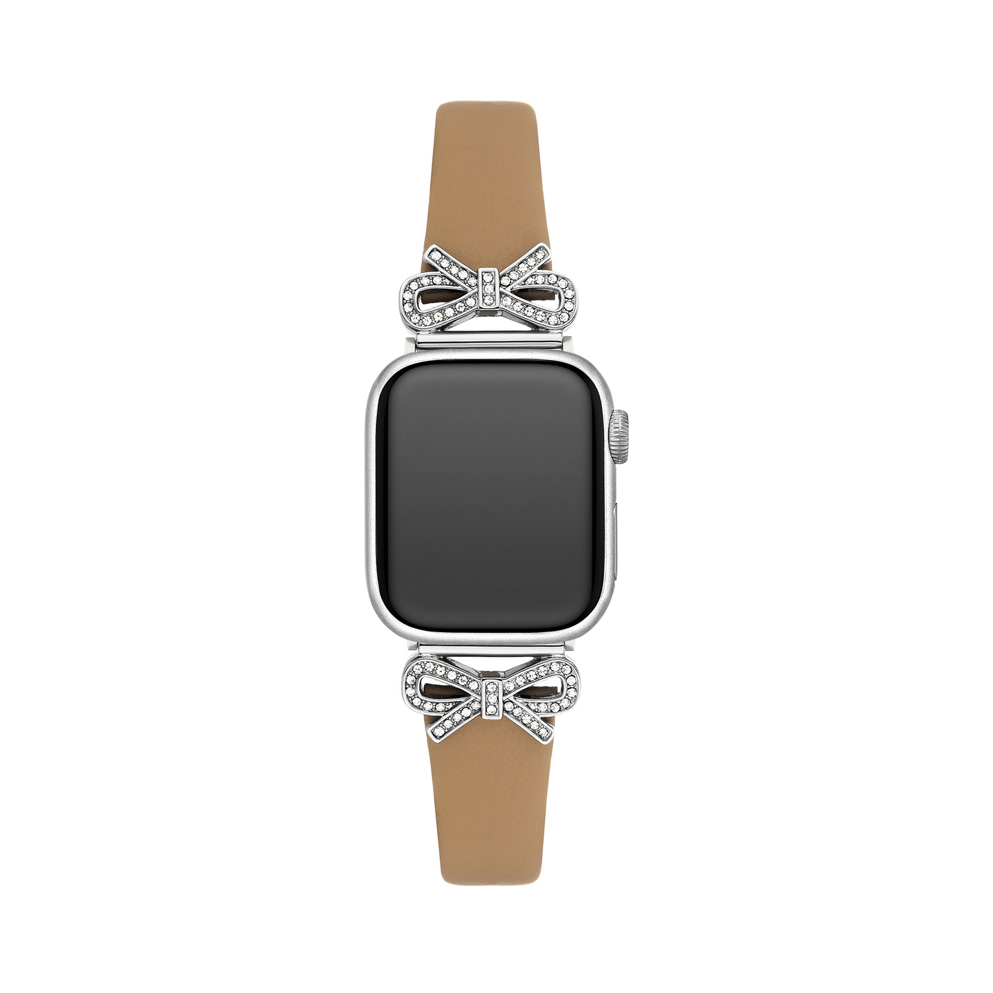Crystal Bowknot Leather Watch Band for Apple Watch – Sparkling Crystal-Accented Strap