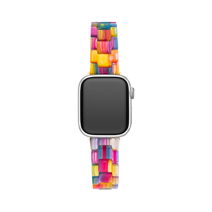 Vibrant Rainbow Resin Watch Band for Apple Watch