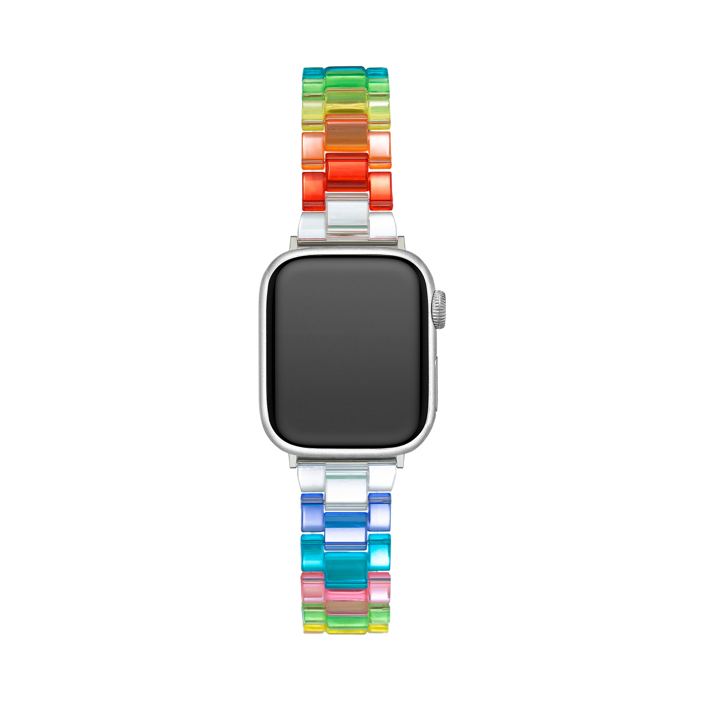 Vibrant Rainbow Resin Apple Watch Band – Unisex Multicolor Strap