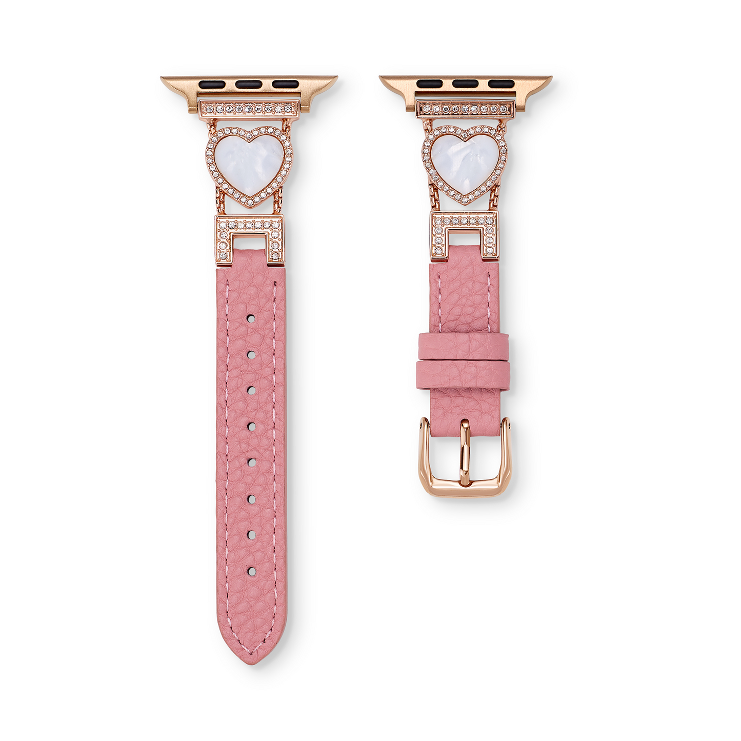 Love-Infused Sparkling Leather Watch Band for Apple Watch