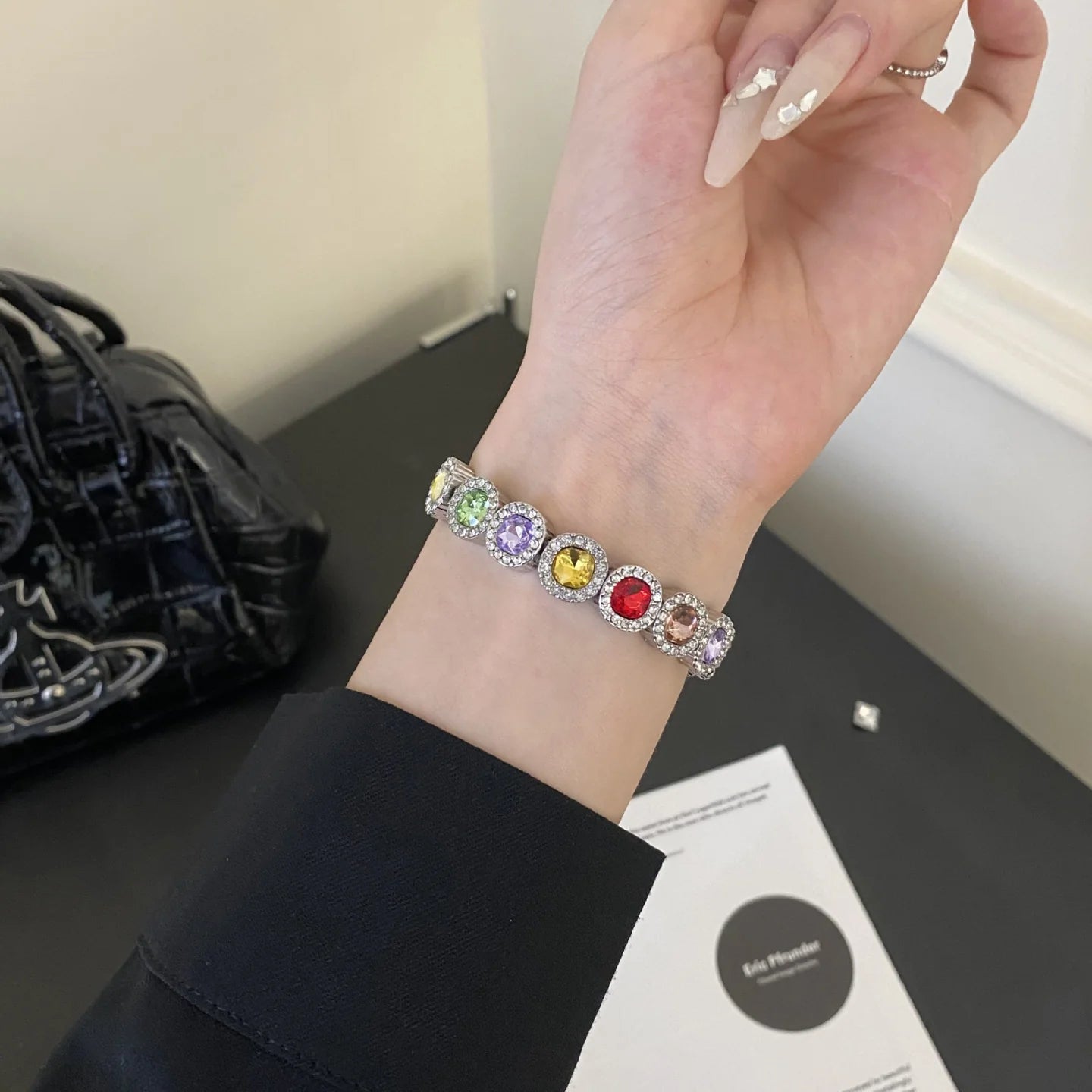 Rainbow Crystal Bracelet for Apple Watch – Dazzling Multicolor Crystal Band