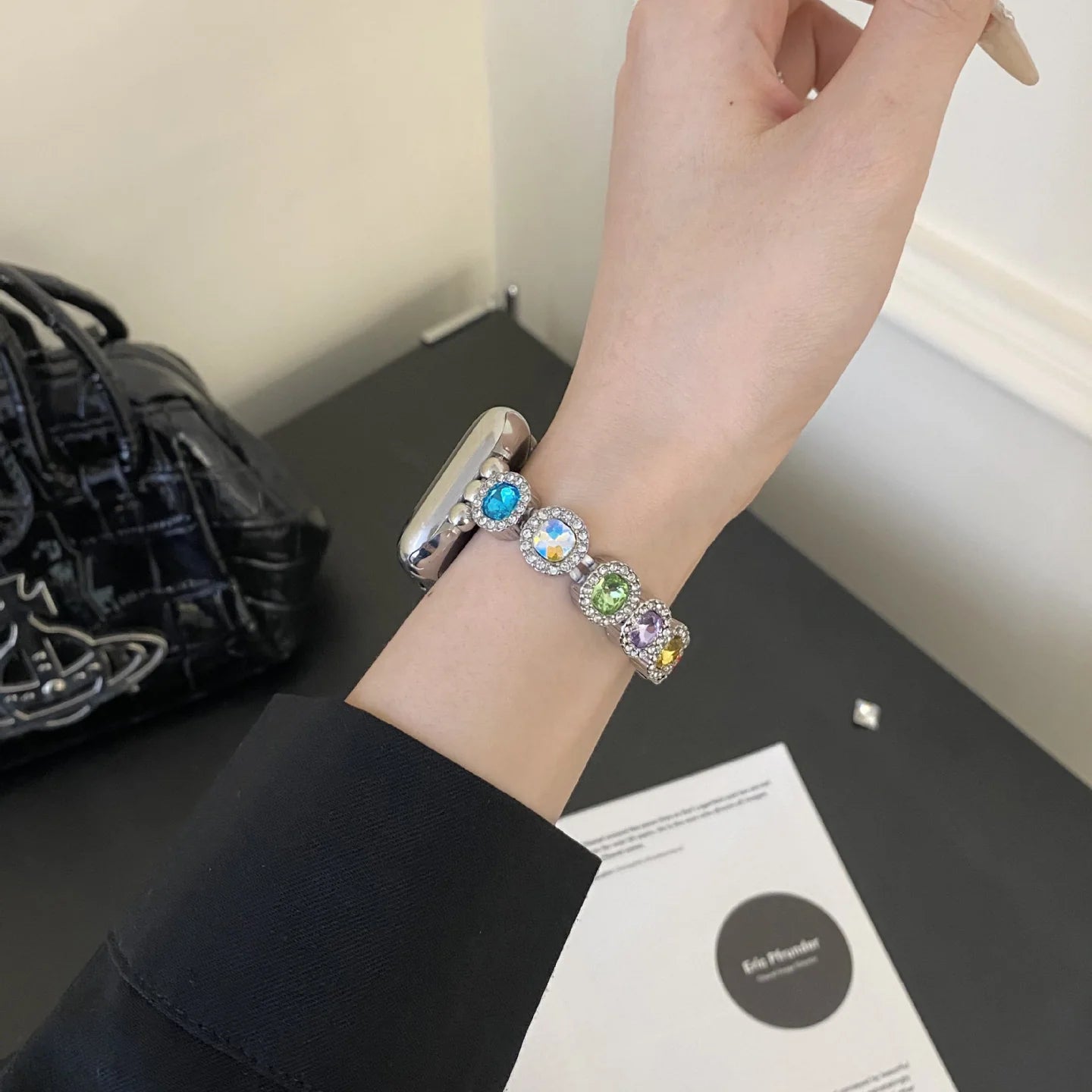 Rainbow Crystal Bracelet for Apple Watch – Dazzling Multicolor Crystal Band