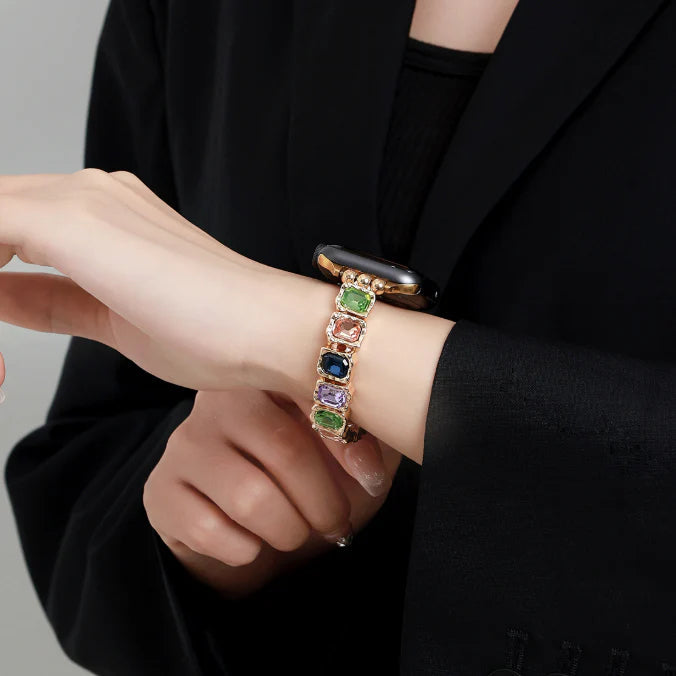 Rainbow Crystal Bracelet for Apple Watch – Dazzling Multicolor Crystal Band