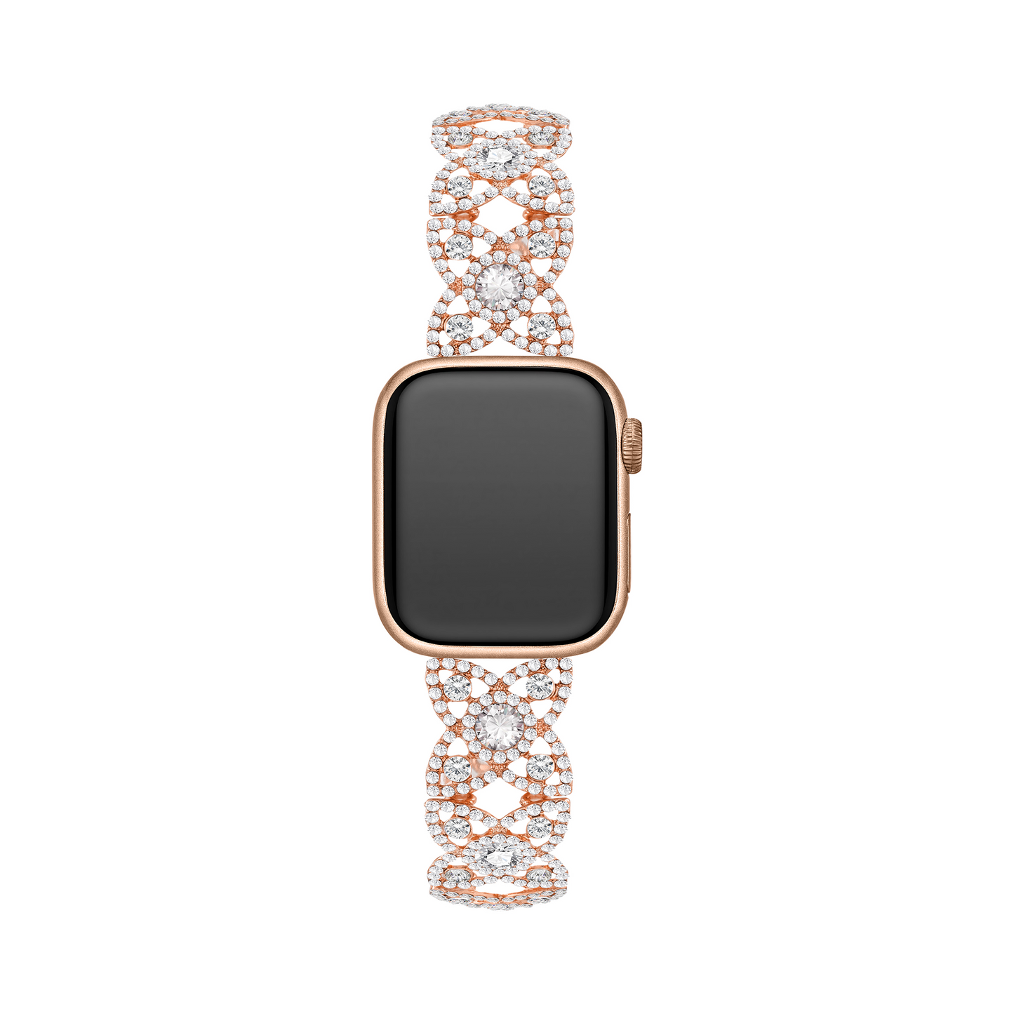 Sparkling Rhinestone Flower Elastic Watch Band for Apple Watch