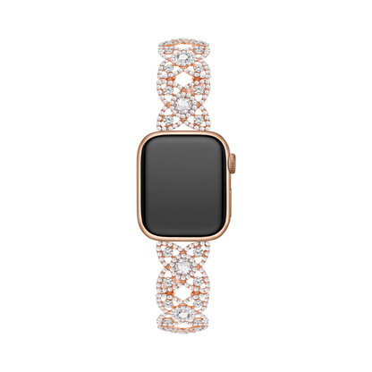 Sparkling Rhinestone Flower Elastic Watch Band for Apple Watch
