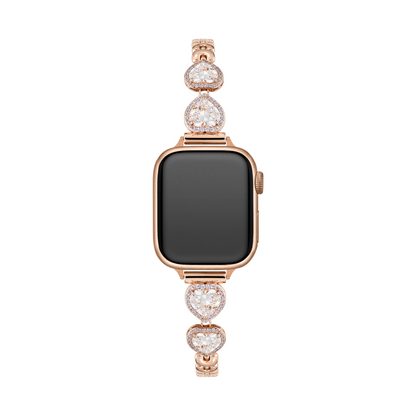 Sparkling Heart Apple Watch Band for a Dazzling Look