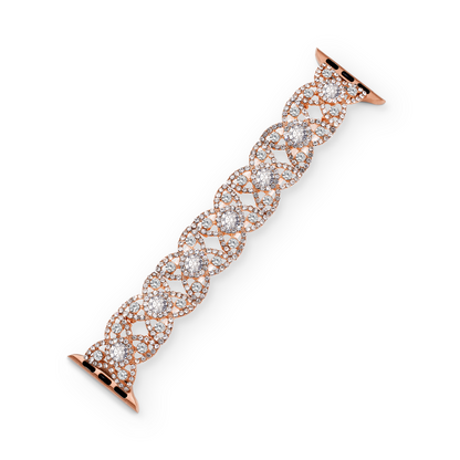 Sparkling Rhinestone Flower Elastic Watch Band for Apple Watch