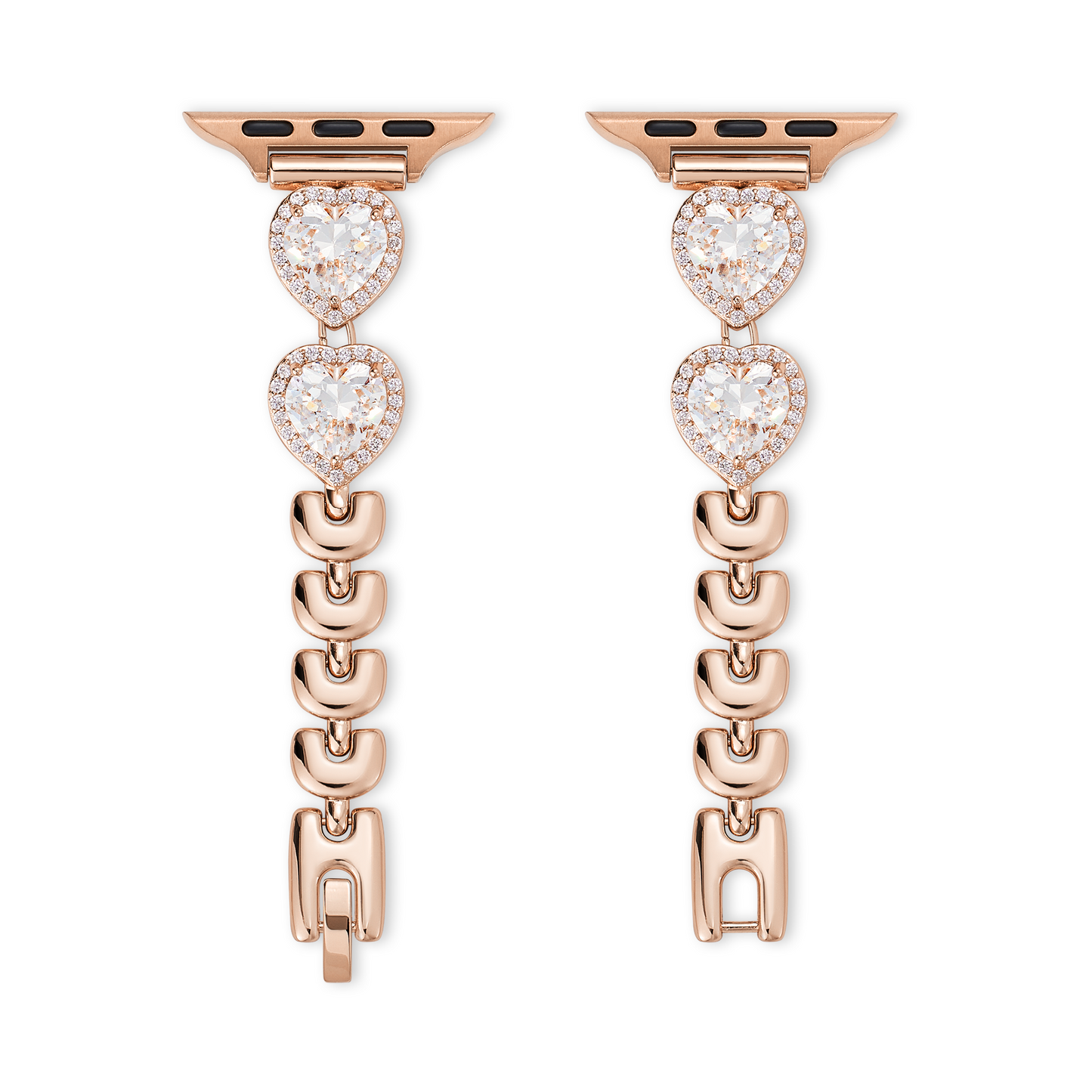 Sparkling Heart Apple Watch Band for a Dazzling Look