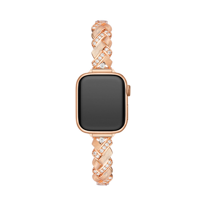 Gleaming Braided Stainless Steel Watch Band for Apple Watch