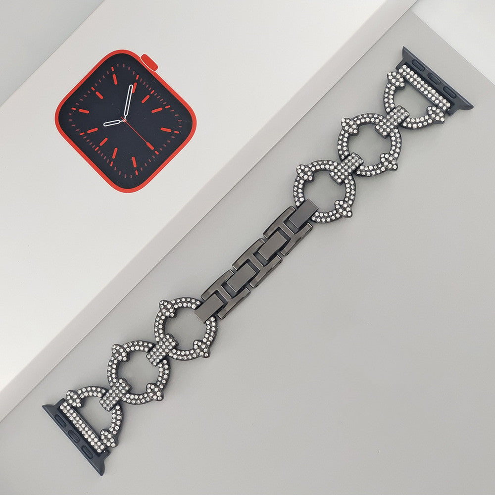 Sparkling Link Bracelet for Apple Watch - Elegant Crystal-Accent Band