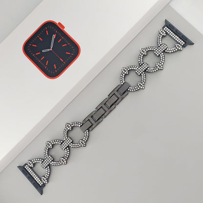 Sparkling Link Bracelet for Apple Watch - Elegant Crystal-Accent Band