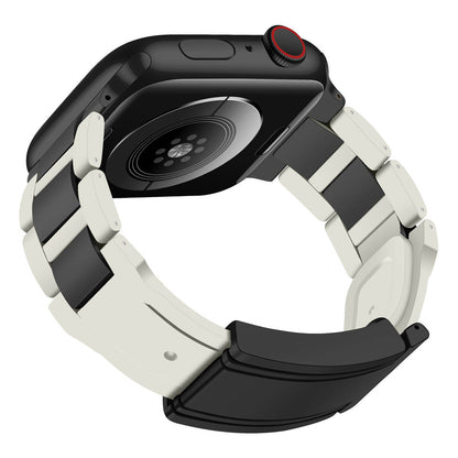 T-Type Magnetic Snap Stainless Steel & Silicone Band for Apple Watch – Secure Closure & All-Day Comfort