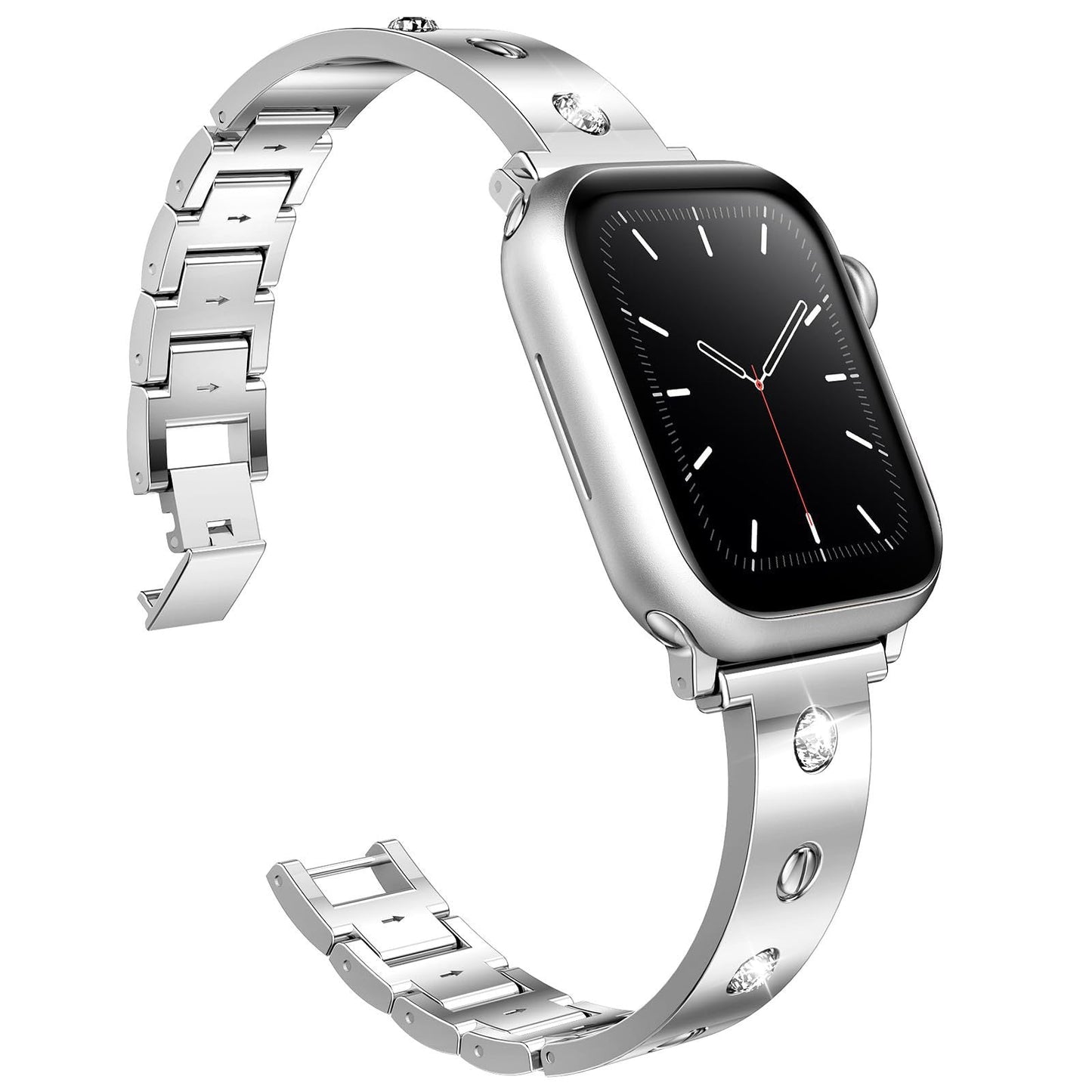 Diamond-Studded Apple Watch Bracelet - Luxurious Sparkle & Style