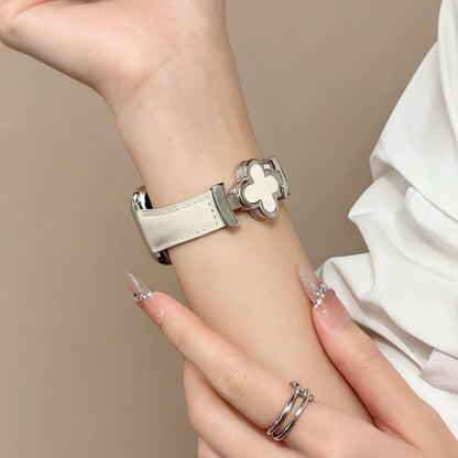 Lucky Flower Leather Strap for Apple Watch - Elegant Floral Design