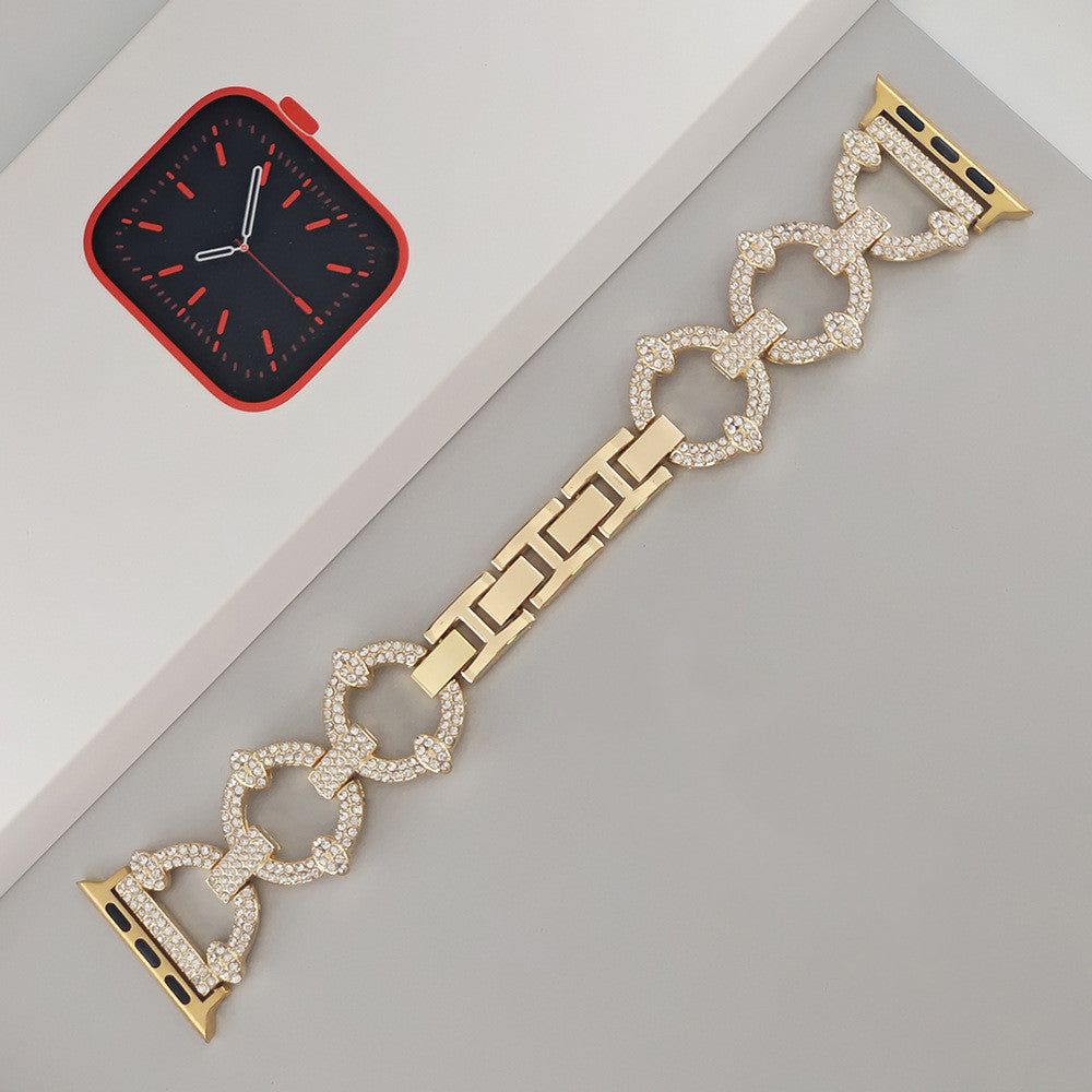 Sparkling Link Bracelet for Apple Watch - Elegant Crystal-Accent Band