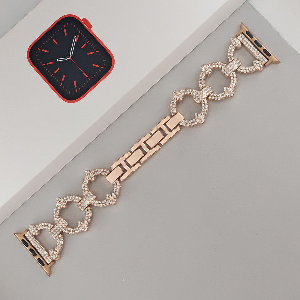 Sparkling Link Bracelet for Apple Watch - Elegant Crystal-Accent Band