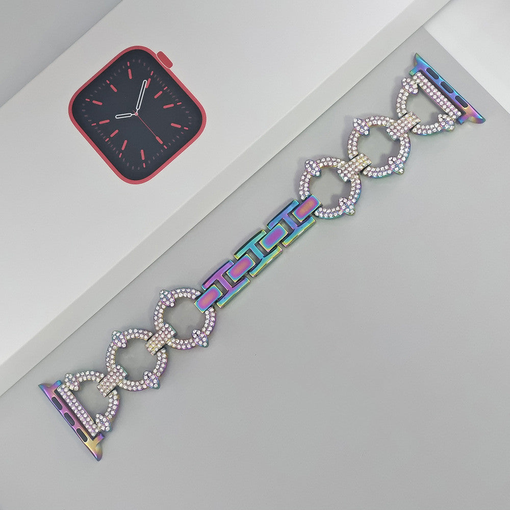 Sparkling Link Bracelet for Apple Watch - Elegant Crystal-Accent Band