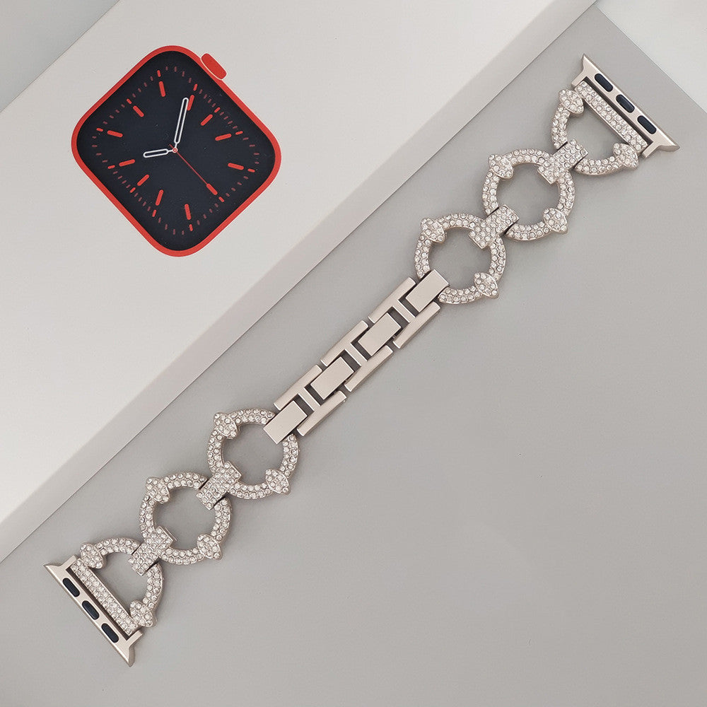 Sparkling Link Bracelet for Apple Watch - Elegant Crystal-Accent Band