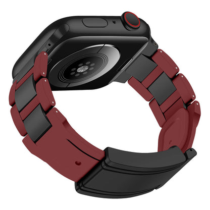 T-Type Magnetic Snap Stainless Steel & Silicone Band for Apple Watch – Secure Closure & All-Day Comfort