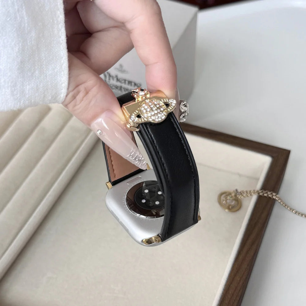 Saturn Magnetic Leather Strap - Premium Leather Band with Magnetic Closure