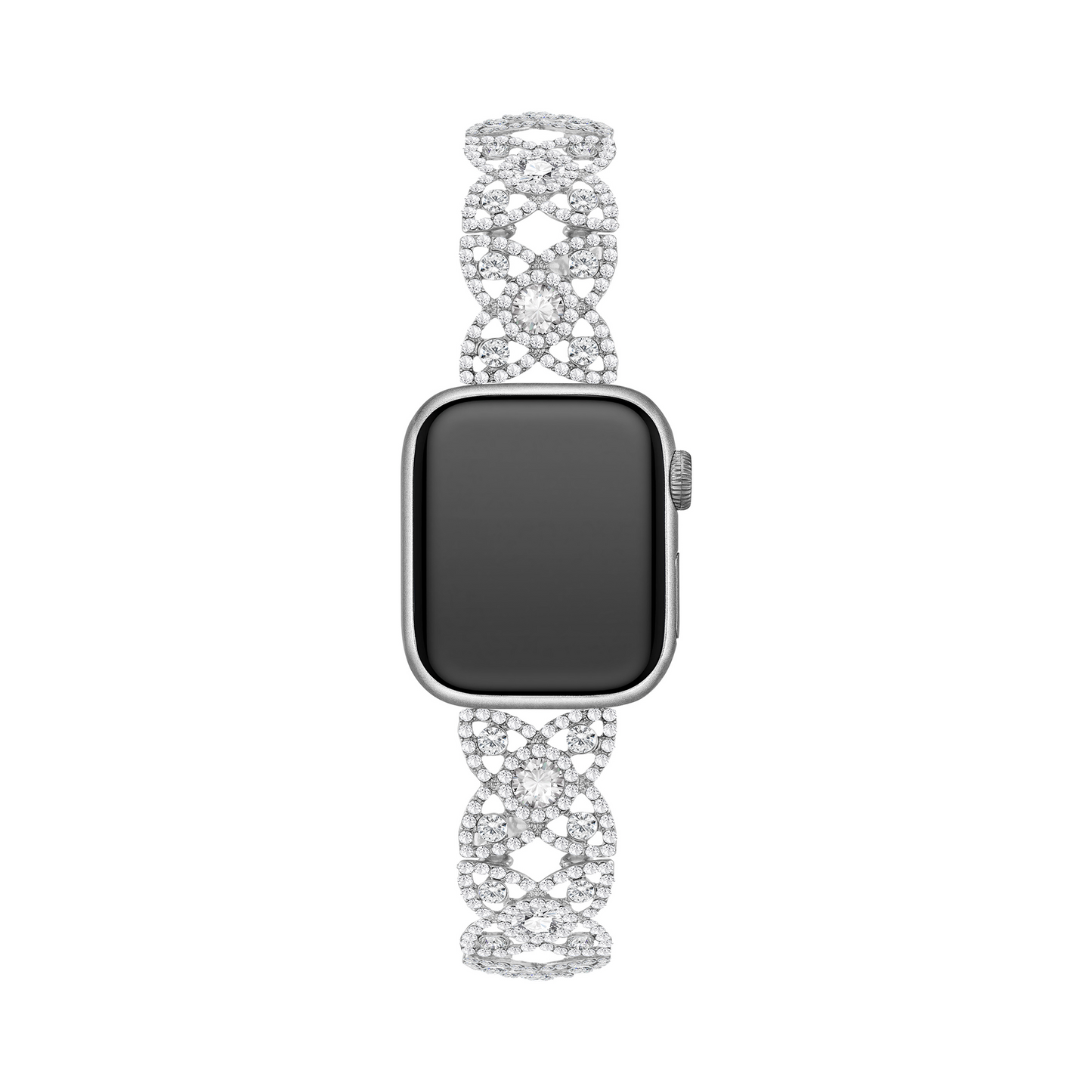 Sparkling Rhinestone Flower Elastic Watch Band for Apple Watch