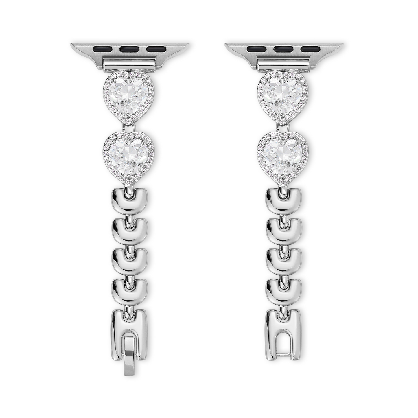 Sparkling Heart Apple Watch Band for a Dazzling Look