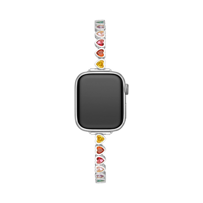 Rainbow Love: 14k Gold & Platinum Plated Apple Watch Band