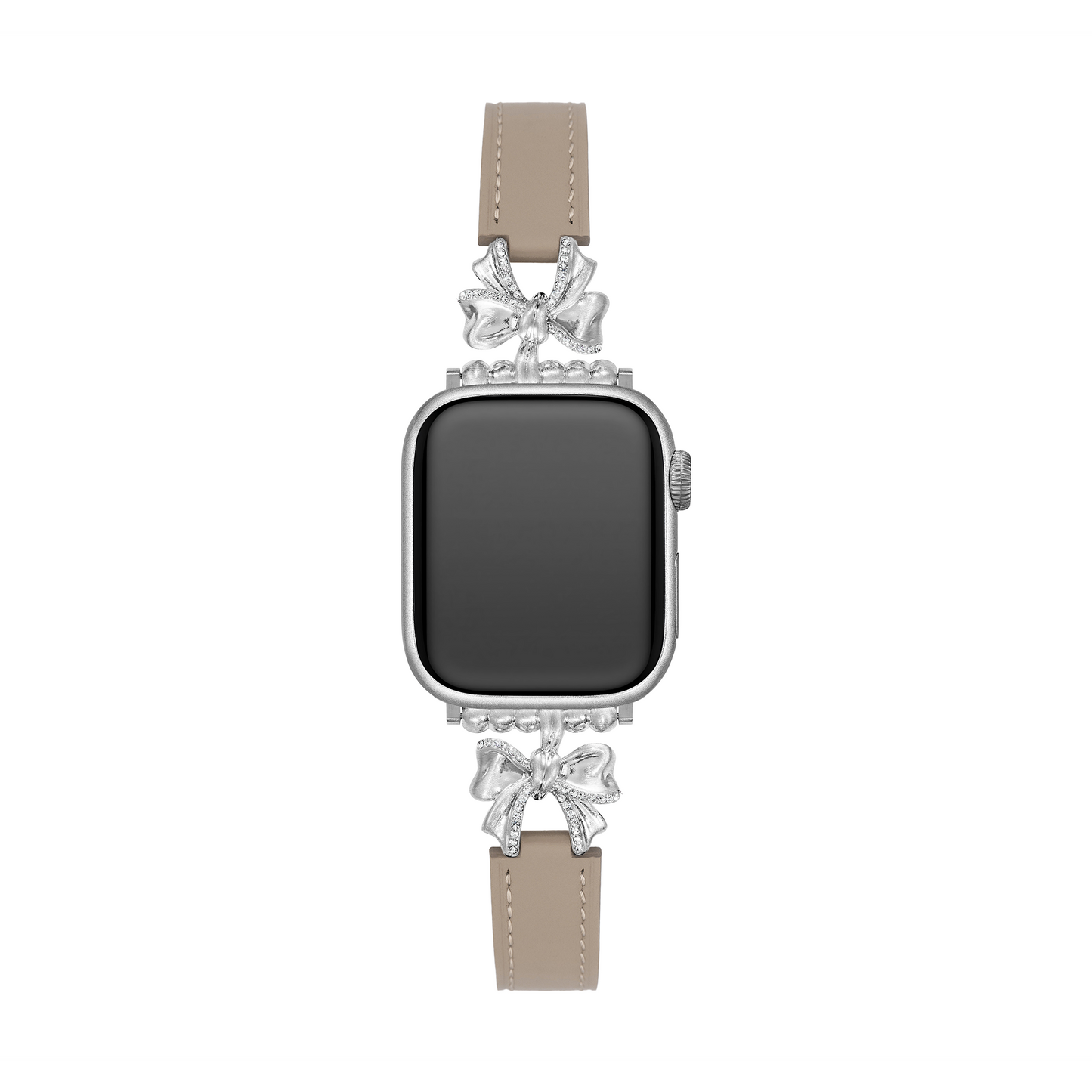 Elegant Bowknot Leather Apple Watch Band - 14k Gold & Platinum Plated