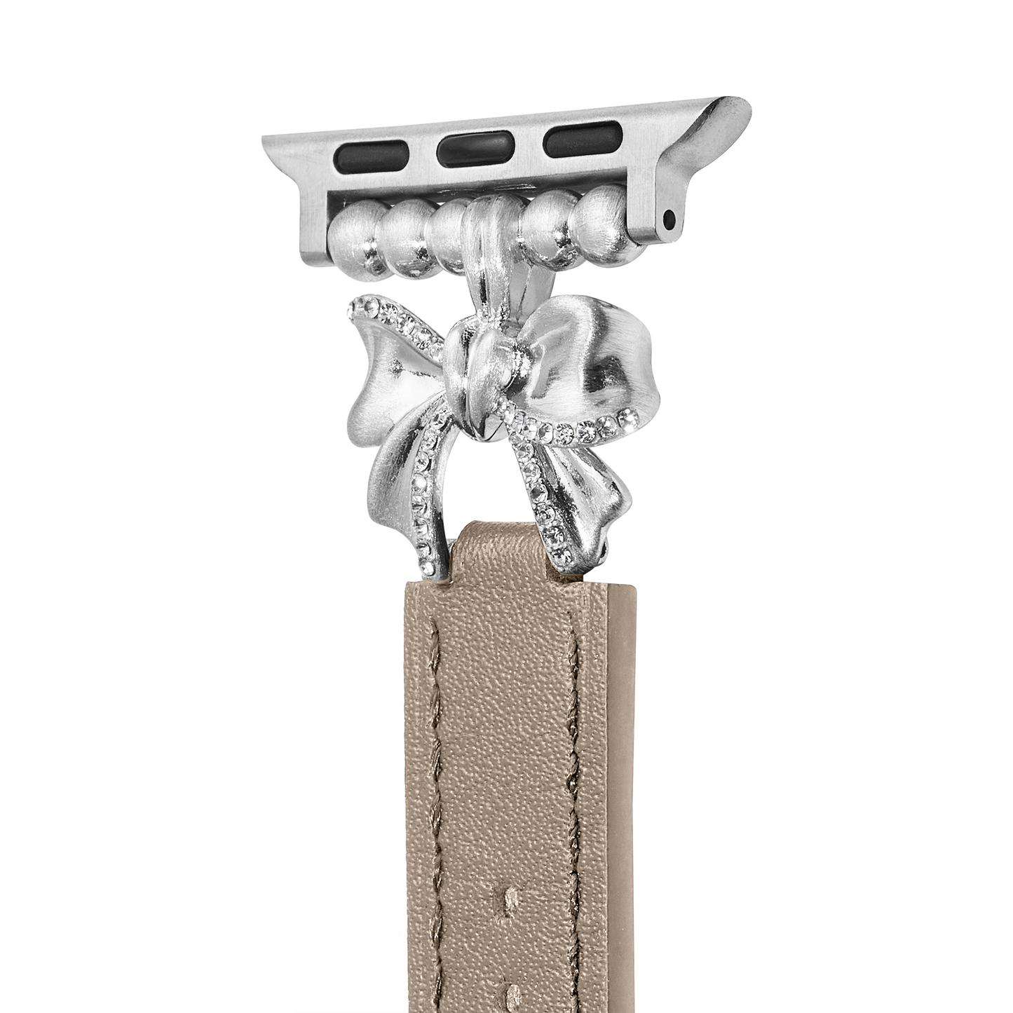 Elegant Bowknot Leather Apple Watch Band - 14k Gold & Platinum Plated