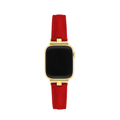 Alligator-Print Leather Watch Band for Apple Watch - Premium Replacement Strap