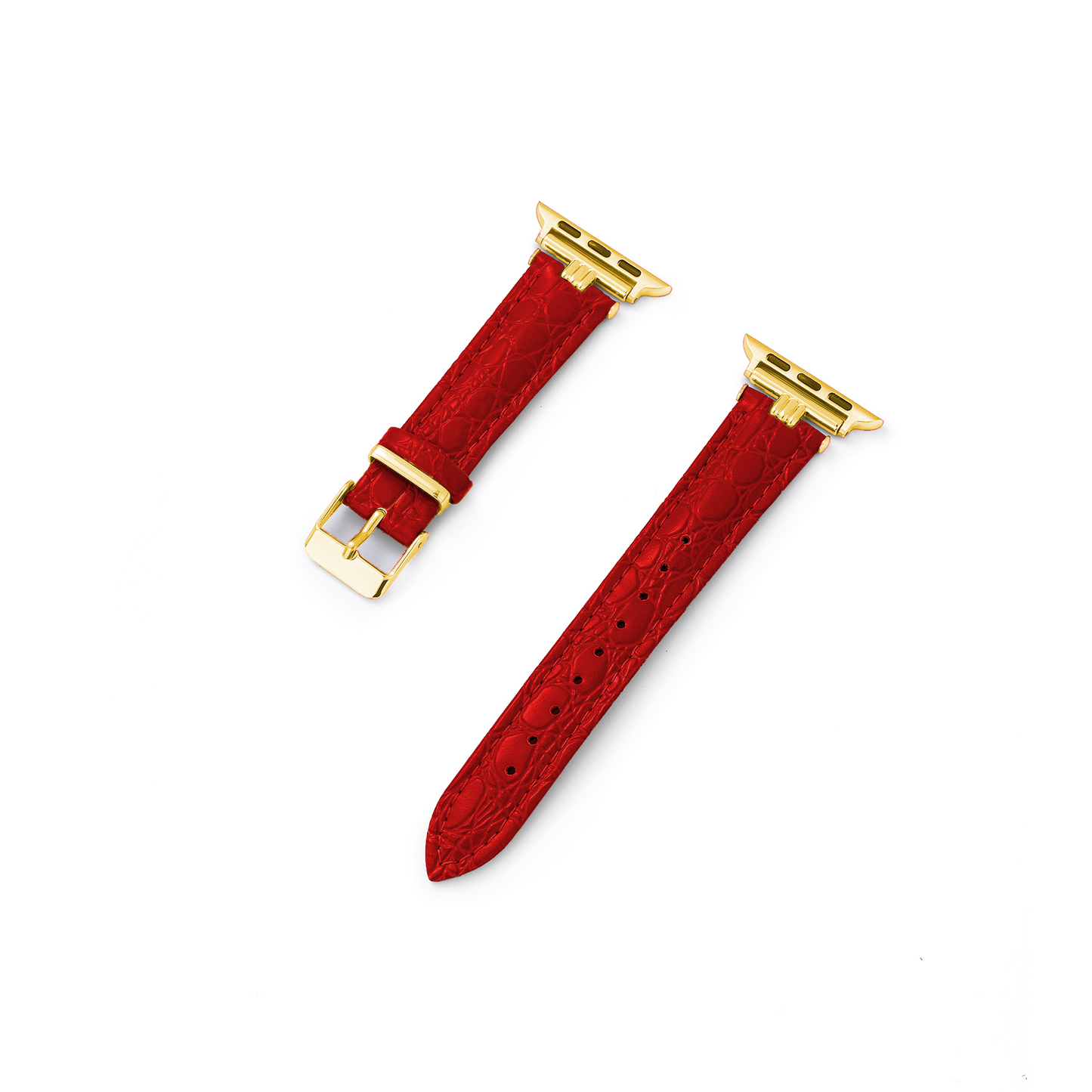 Alligator-Print Leather Watch Band for Apple Watch - Premium Replacement Strap
