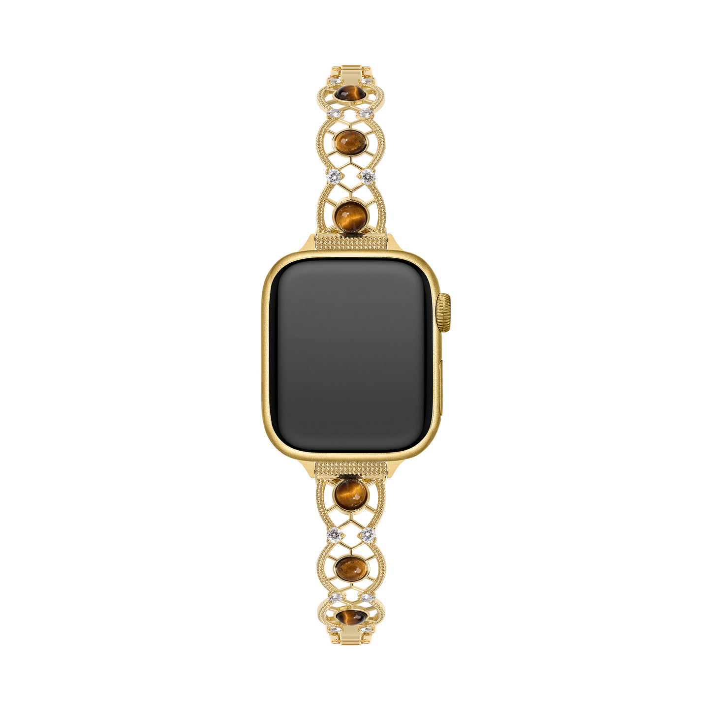 14k Gold & Platinum-Plated Interwoven Stone Band for Apple Watch