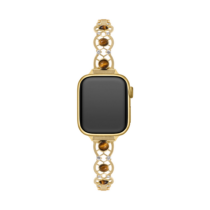 14k Gold & Platinum-Plated Interwoven Stone Band for Apple Watch