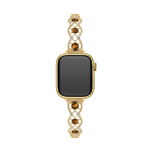 14k Gold & Platinum-Plated Interwoven Stone Band for Apple Watch
