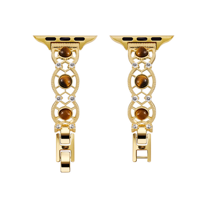 14k Gold & Platinum-Plated Interwoven Stone Band for Apple Watch