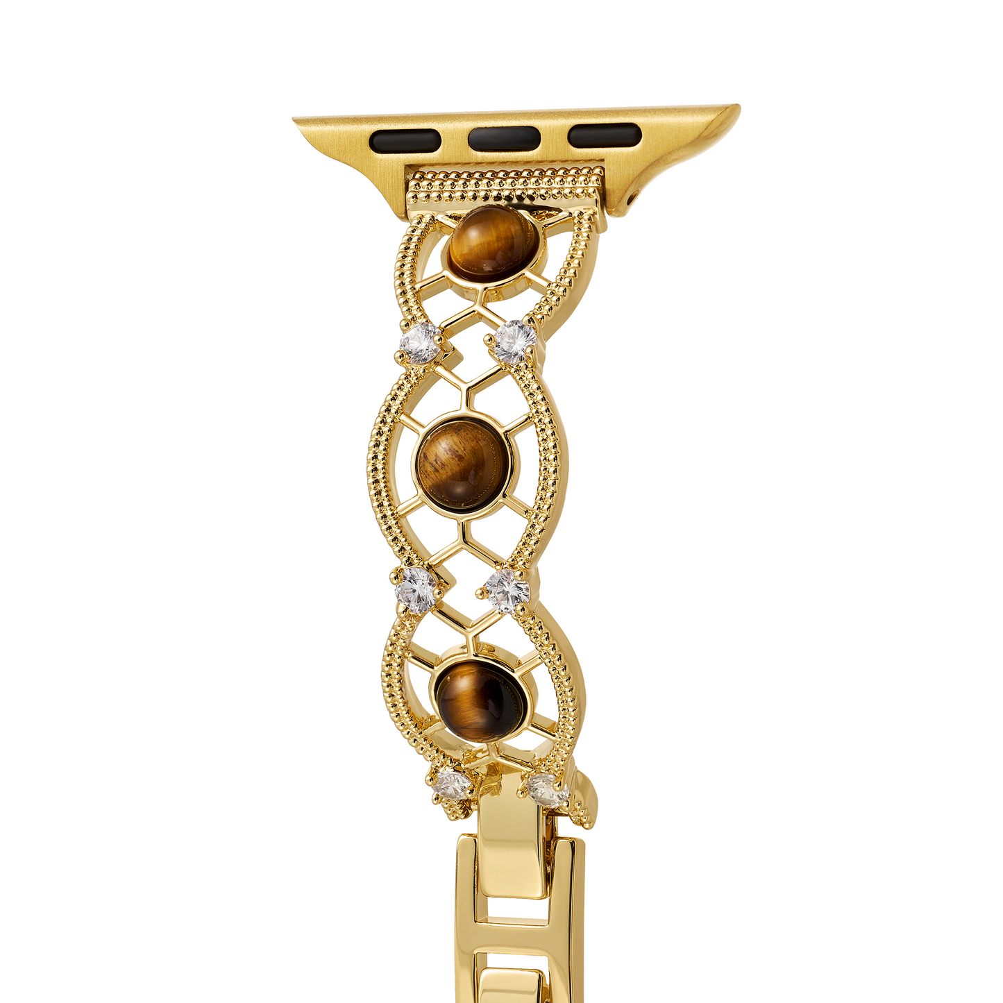 14k Gold & Platinum-Plated Interwoven Stone Band for Apple Watch